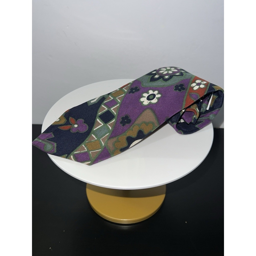 Valentino 100% Silk Made In Italy Mens Luxury Colorful Floral Geometric Neck Tie